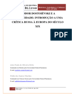 Alef - Ribeiro, 13 - ARTIGO - FIÓDOR DOSTOIÉVSKI E A MODERNIDADE - INTRODUÇÃO A UMA CRÍTICA RUSSA À EUROPA DO SÉCULO XIX - João Paulo de Oli