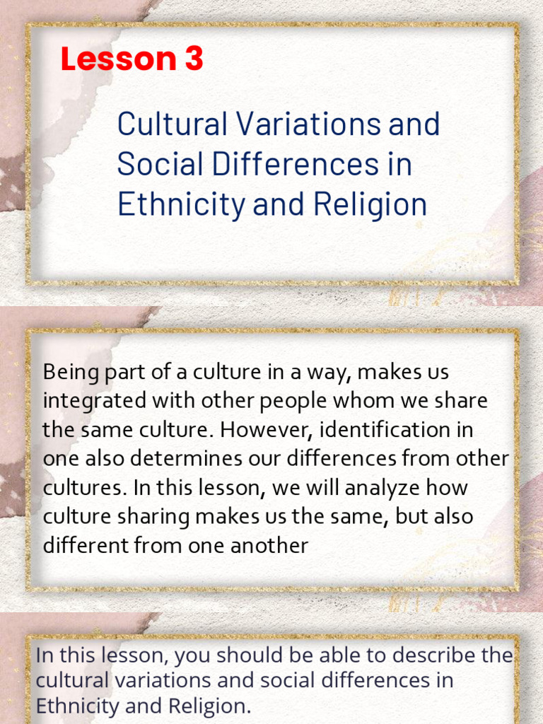 Cultural Variations in Ethnicity and Religion | PDF | Race (Human ...