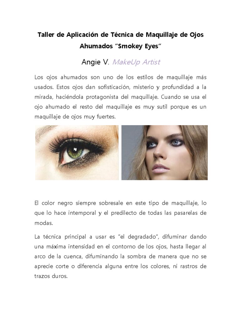 Taller de Aplicación de Técnica de Maquillaje de Ojos Ahumados | PDF |  Productos cosméticos | Color