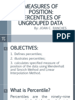 Measures of Position For Ungrouped Data - Percentiles