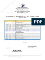 Administrative and Supervisory Schedule