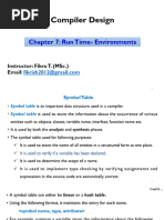 Chapter 7 - Run Time Environment