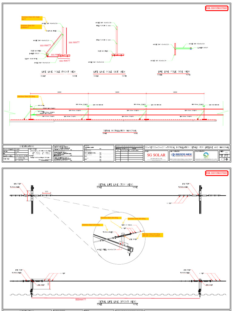 SgRepcoCv011 Typical Installation Details For Life Line and