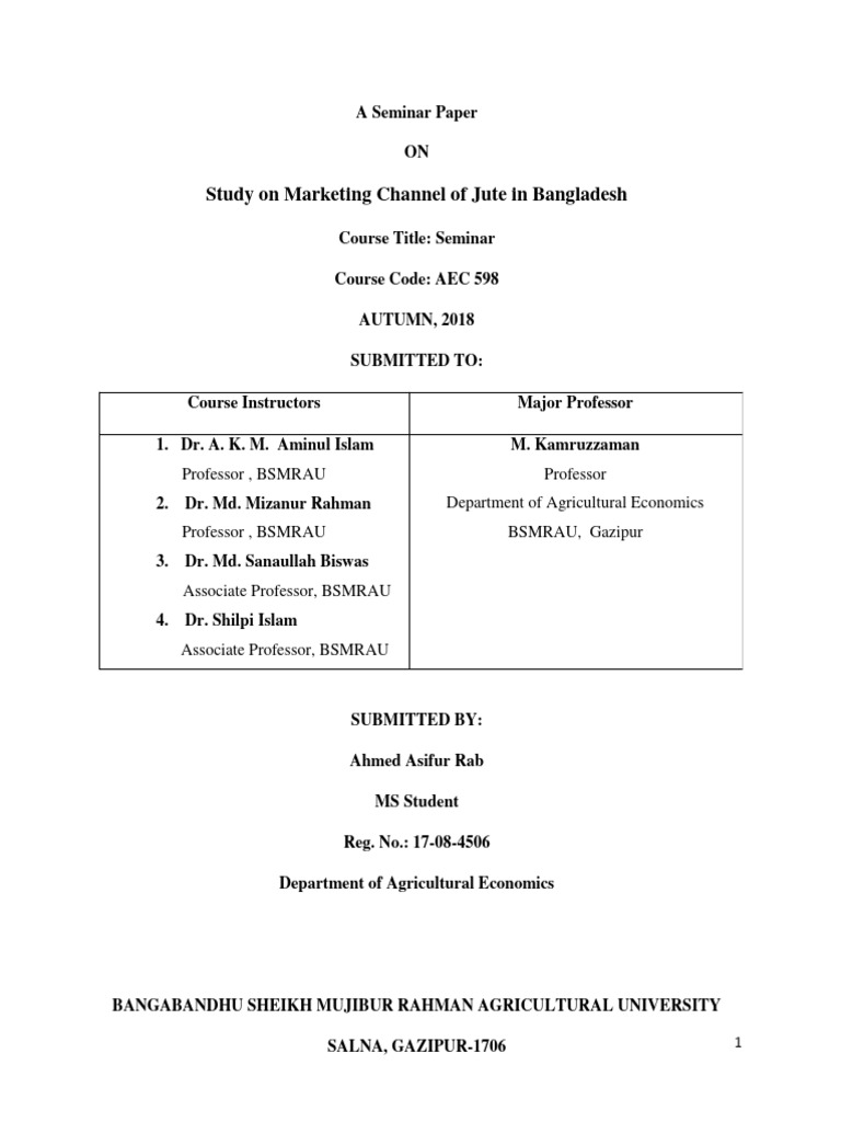 Seminar-Paper-Asif - Final2 - Jute | PDF | Retail | Prices