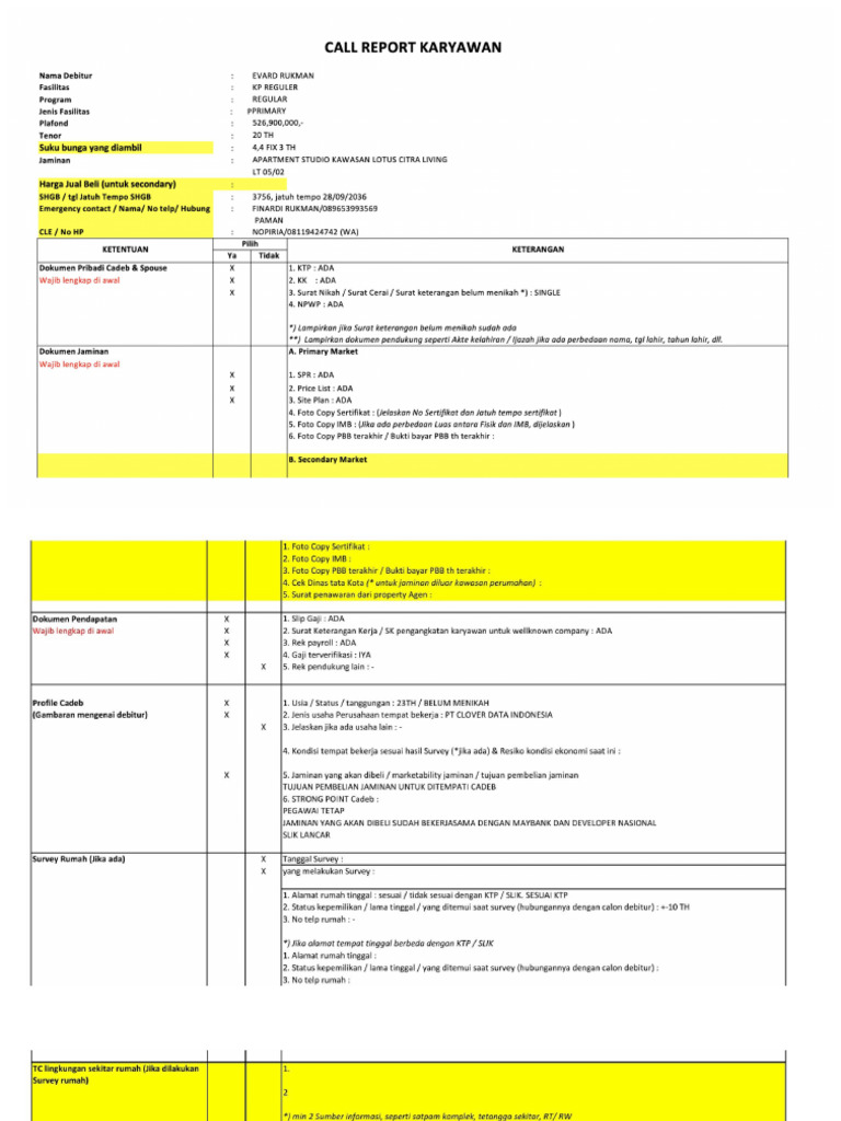 Call Report | PDF