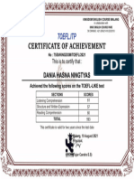 Toefl Test Certificate