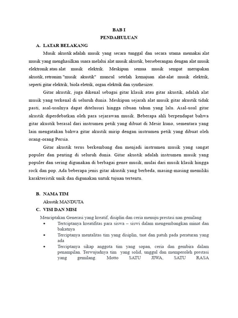Program Kerja Eskul Akustik 2023 | PDF
