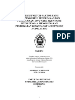 Analisis Faktor-Faktor Yang Mempengaruhi Penerimaan Dan Penggunaan Software Akuntansi Myob Dengan Menggunakan Pendekatan Technology Acceptance Model (Tam) .