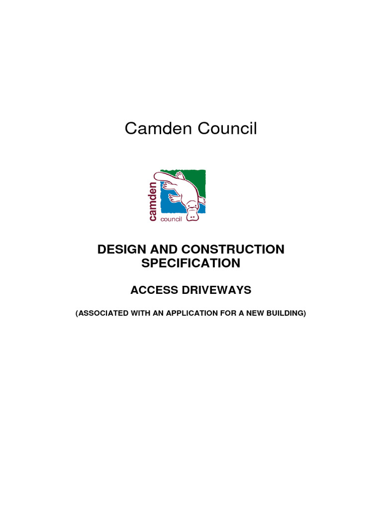 Camden Council Driveway Specifications | PDF | Road | Concrete
