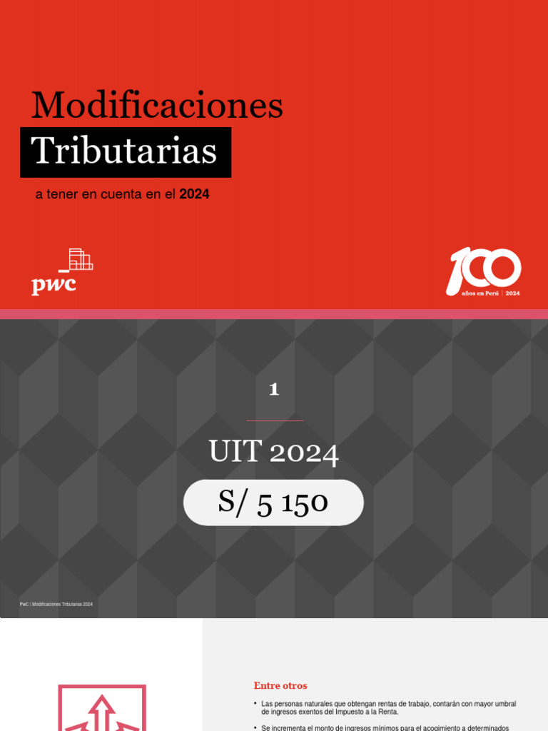 Modificaciones Tributarias 2024 en Perú | PDF | Impuesto sobre la renta ...