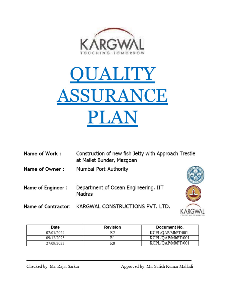 Qap Final Revised 2 02 01 2024 Pdf Quality Assurance Audit