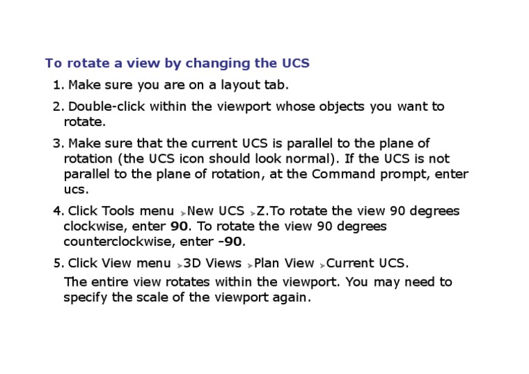 Rotate View Using UCS in AutoCAD | PDF | Computers