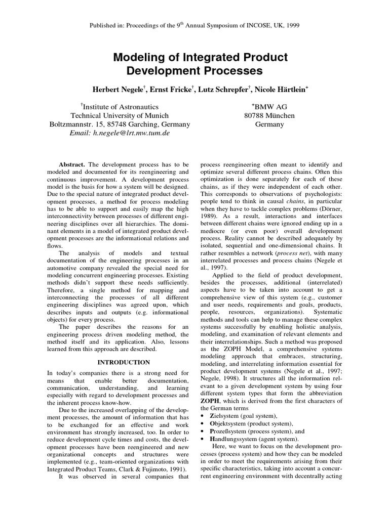 ProcessModeling INCOSE99 | PDF | Information | System