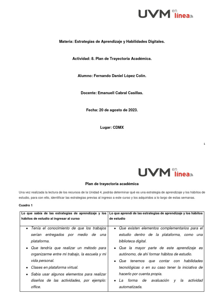 A8 FDLC | PDF | Aprendizaje | Planificación