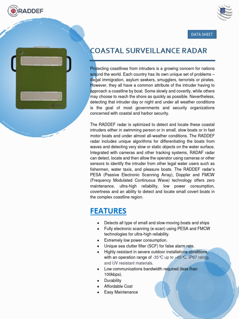 RADDEF Coastal Surveillance Radar | PDF | Radar | Telecommunications ...
