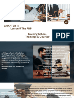 CHAPTER II Lesson 5 The PNP Training School Trainings Courses