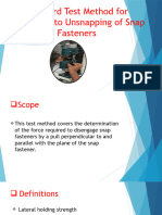 Standard Test Method For Resistance To Unsnapping of