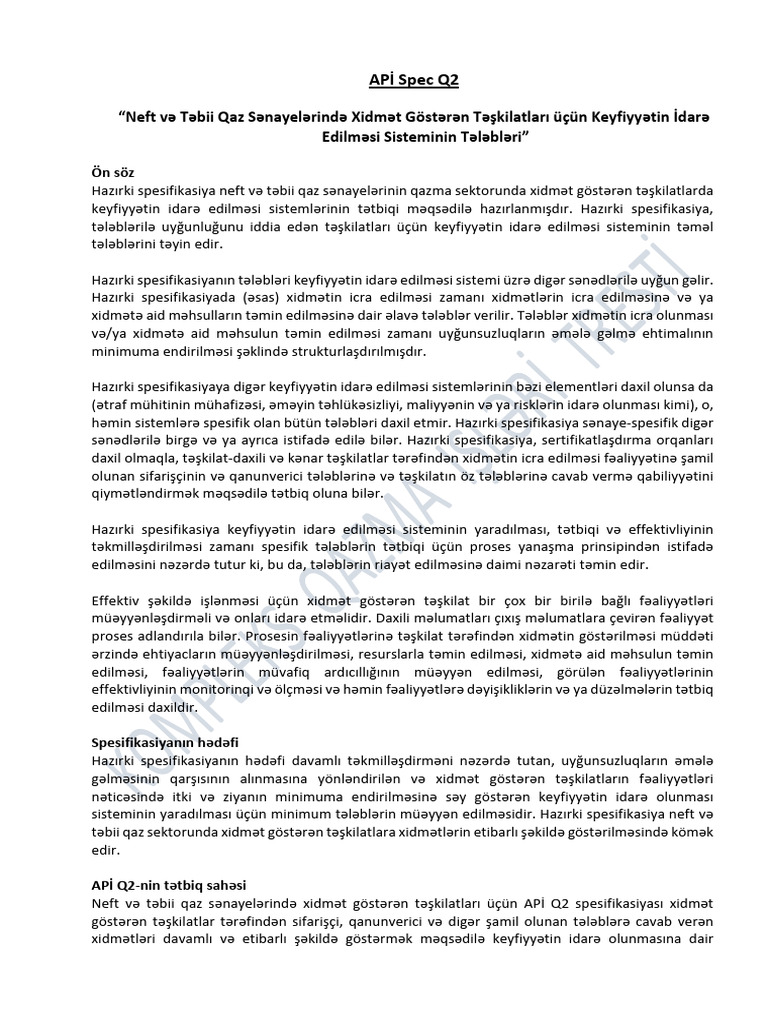 API Spec Q2 - Az 2021 KQİT | PDF