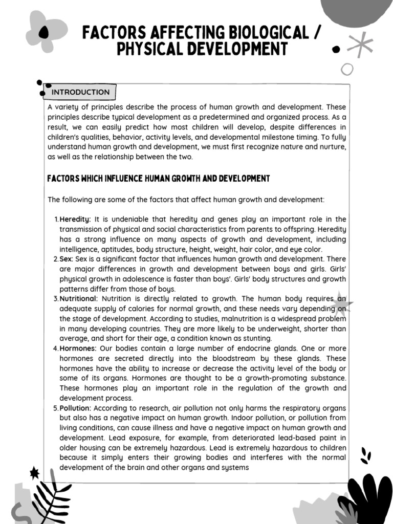 Factors Influencing Human Growth | PDF | Air Pollution | Hormone