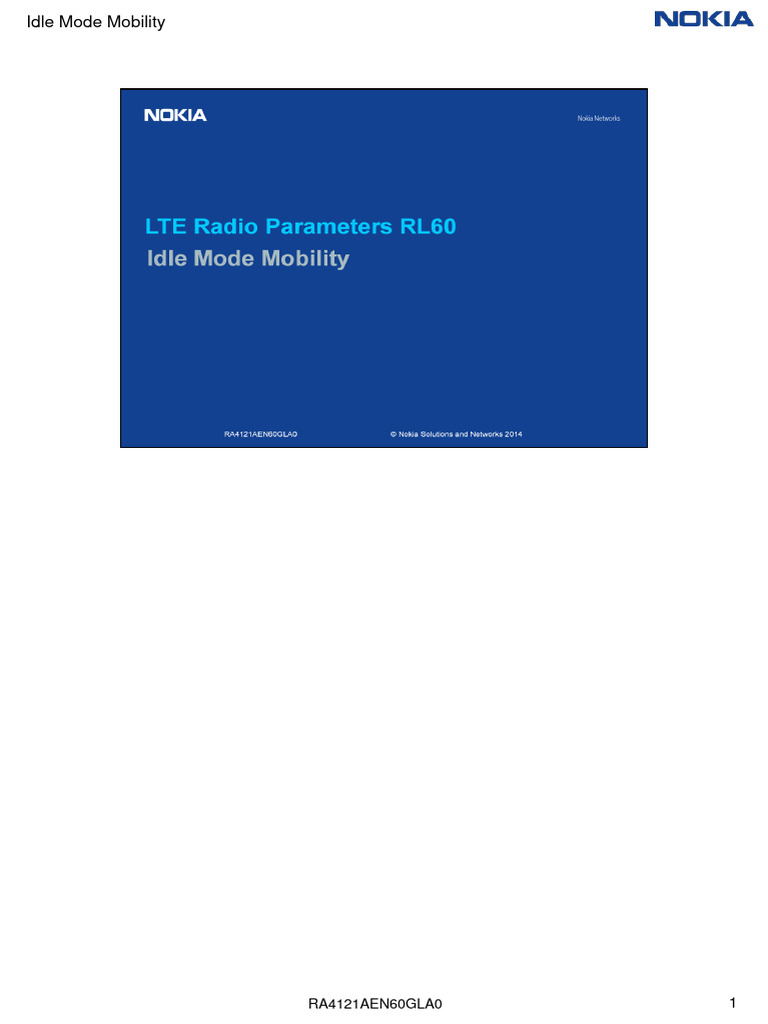 10 RA4121AEN60GLA0 Idle Mode Mobility PDF Mobile Technology