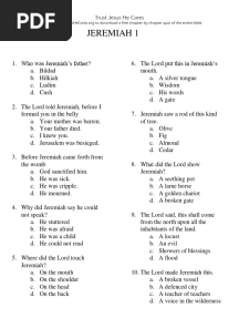 Jeremiah - Chapter Wise Quiz