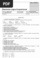 Exercícios Lógica Proposicional 1