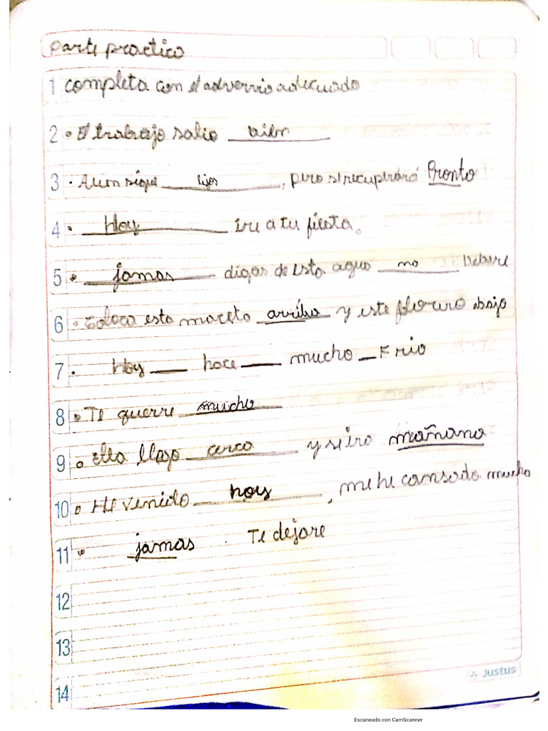 Los Adverbios Parte Práctica | PDF