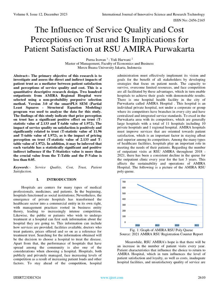The Influence of Service Quality and Cost Perceptions on Trust and Its ...
