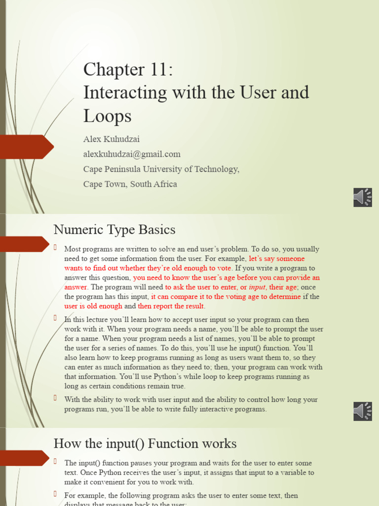 User Input and Loops in Python | PDF | Control Flow | Integer (Computer ...