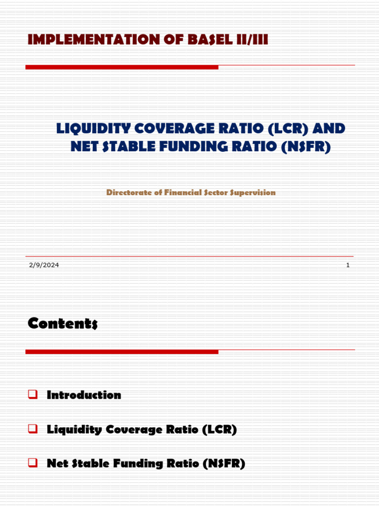 LCR and NSFR ARUSHA PDF Basel Iii Market Liquidity