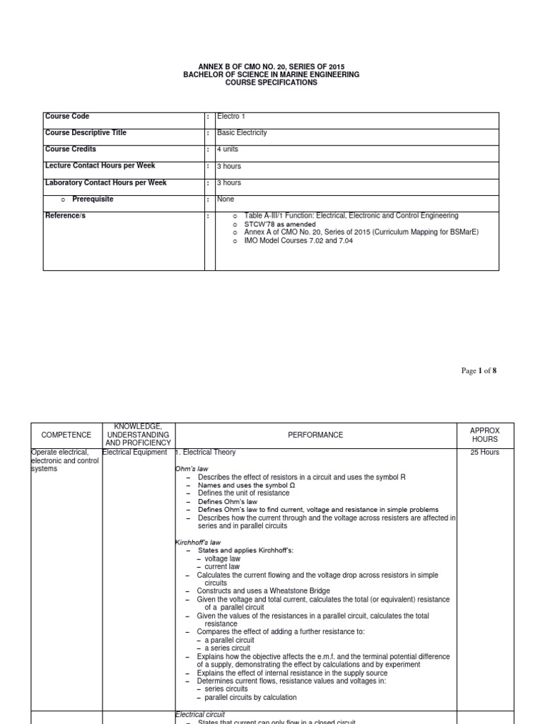 Basic Electricity Course for Marine Engineering | PDF | Inductance ...