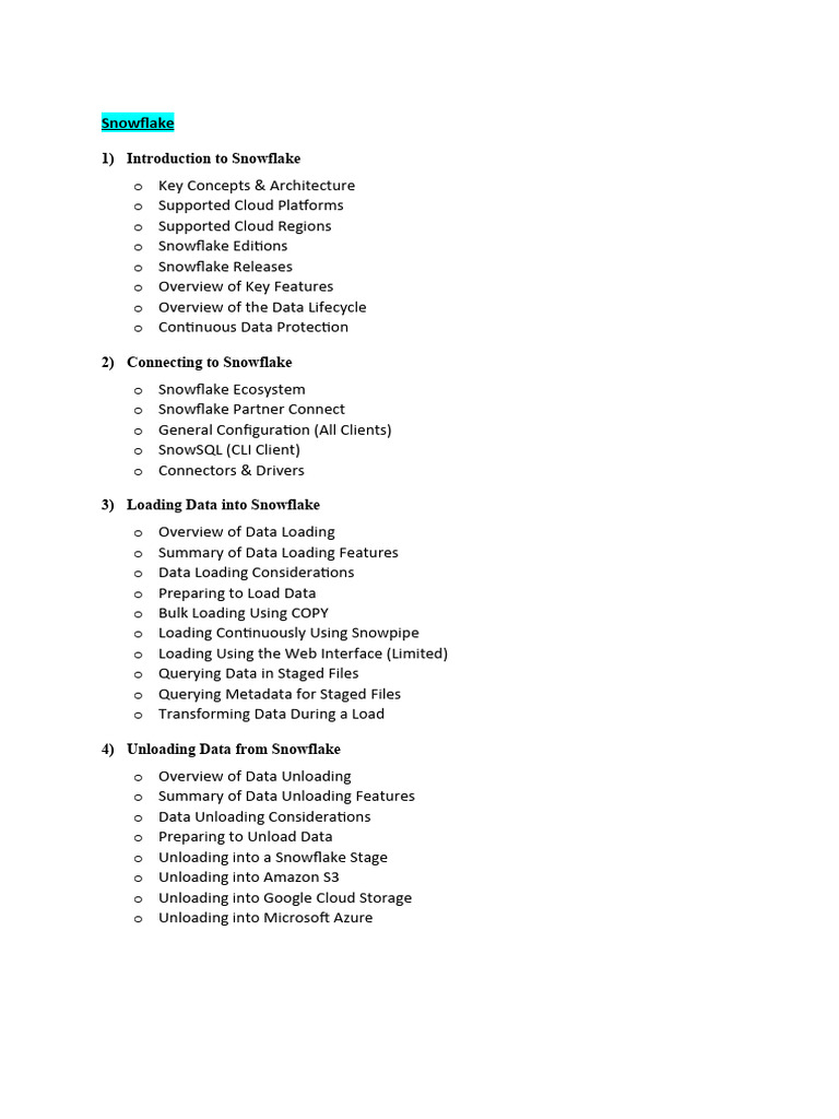 2-Snowflake Track - Curriculum | PDF | Business | Computers
