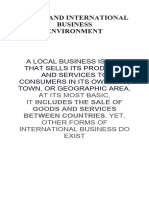 Local and International Business Environment