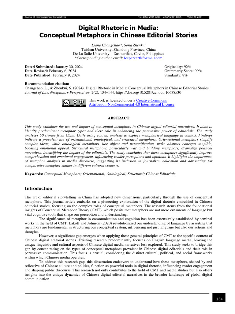 Digital Rhetoric in Media Conceptual Metaphors in Chinese Editorial ...