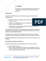 Company Car Policy Template 1