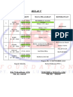 Jadwal PTS 1 SD