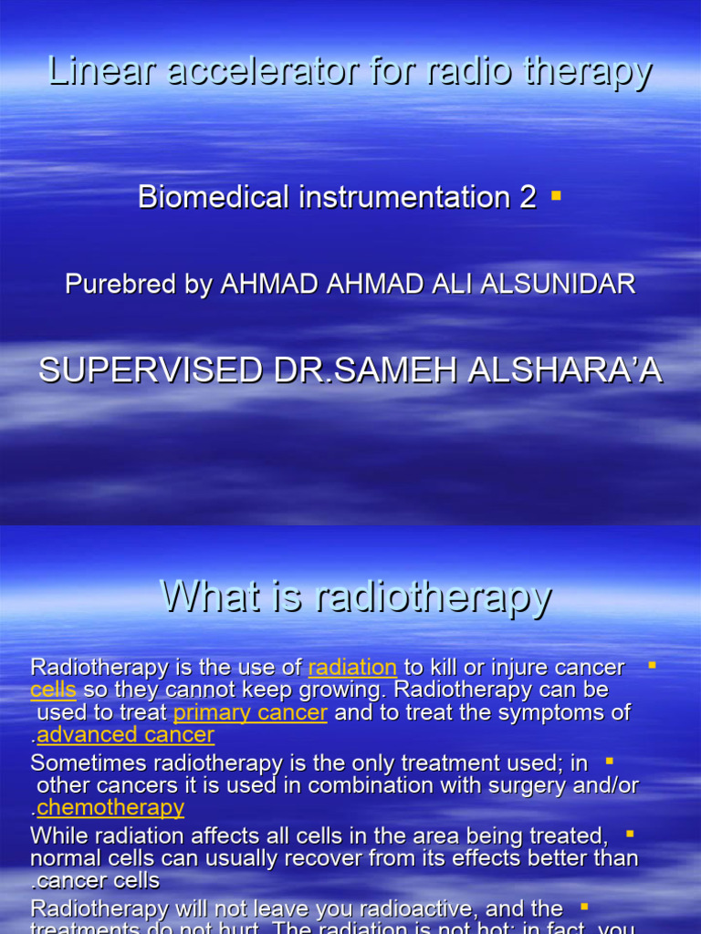 Linear Accelerator For Radio Therapy | PDF