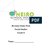 Revision Study Pack Social Studies Grade 8