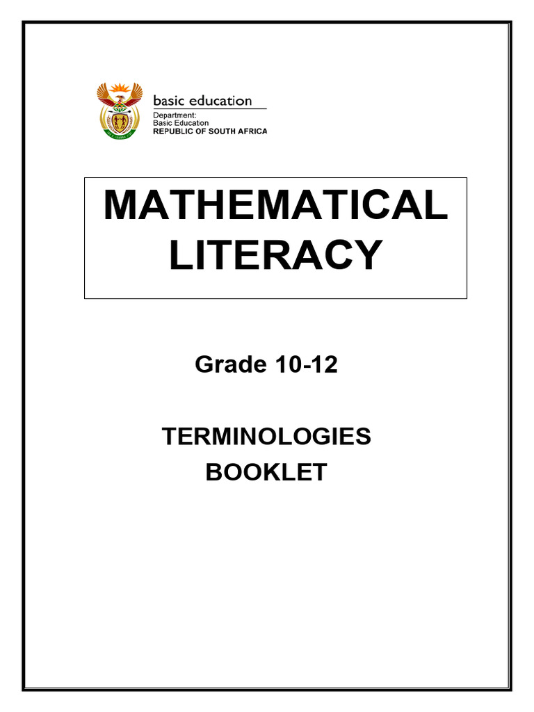 Mathematical Literacy Terminologies Booklet | PDF | Teaching Methods ...