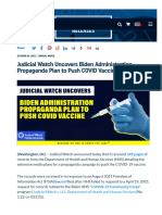 !!judicial Watch Uncovers Massive COVID19 Vaccine Propaganda Campaign by Biden Admin October 2022