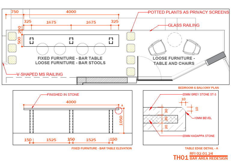 Bar Area Redesign and Furniture Plans | PDF