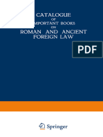 Catalogue of Important Books On Roman and Ancient Foreign Law (1939)
