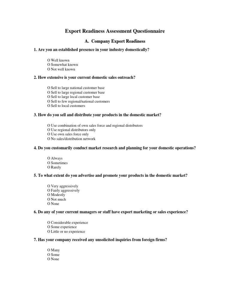 Export Readiness Assessment Guide | PDF | Exports | Market (Economics)