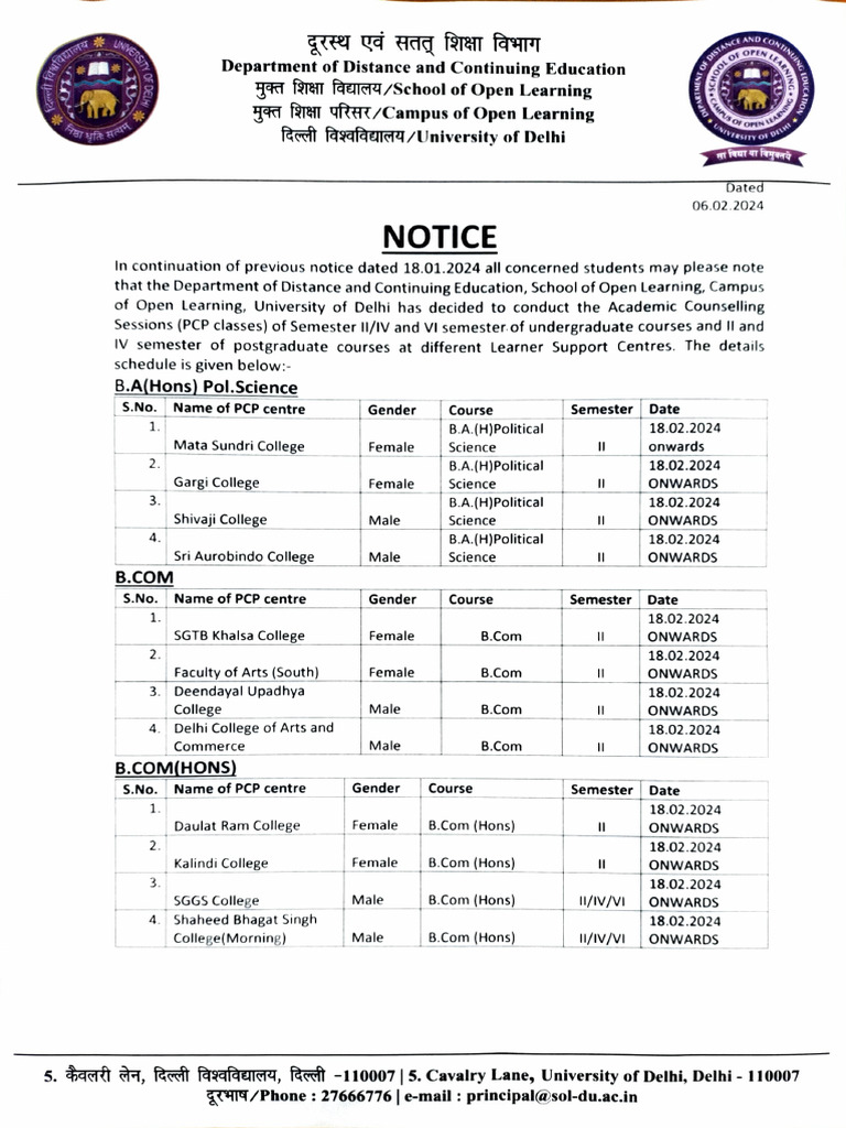 PCP Classes Schedule for 2024 | PDF | Educational Stages | Titles