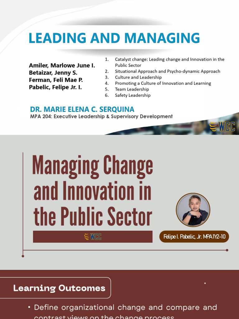 Leading Change and Innovation in Organizations | PDF | Organization ...