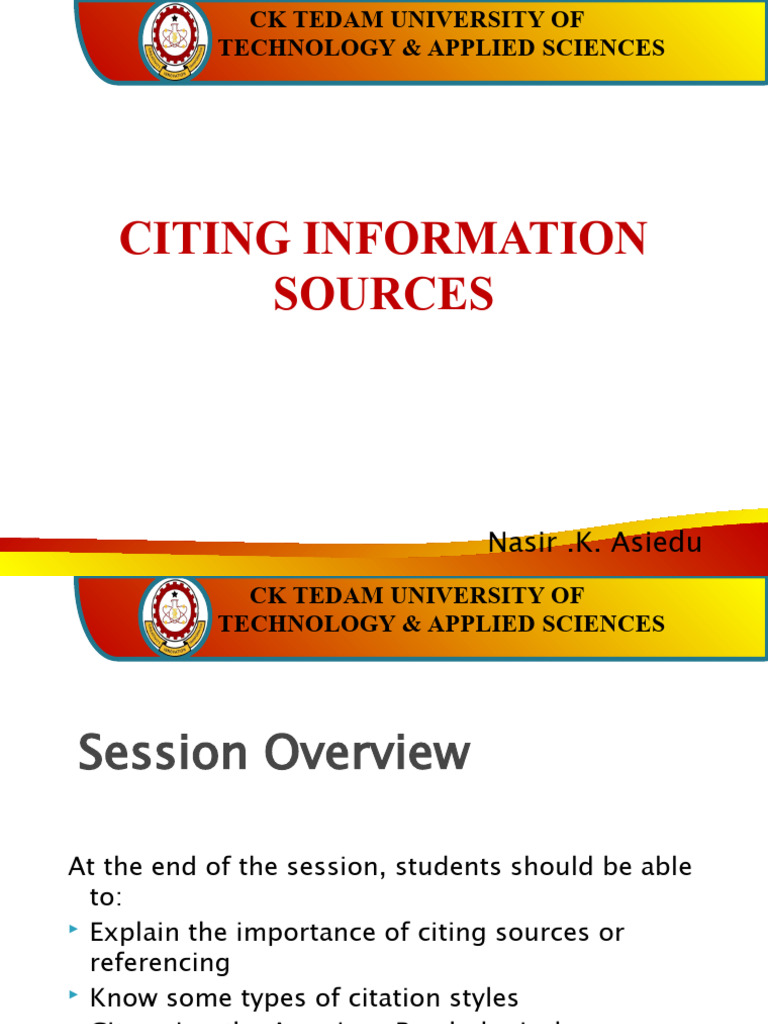 Citing Information Sources Lecture | PDF