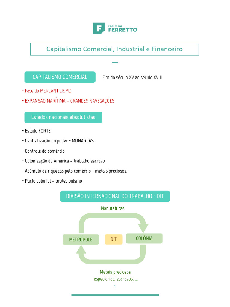 Evolução do Capitalismo Comercial e Industrial | PDF | Monopólio ...