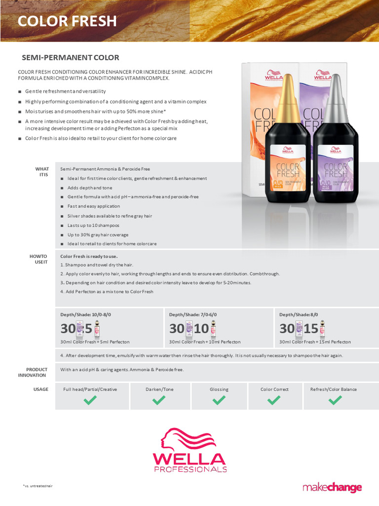 WELLA-Color-College FactSheet Color Fresh Incl Perfecton | PDF