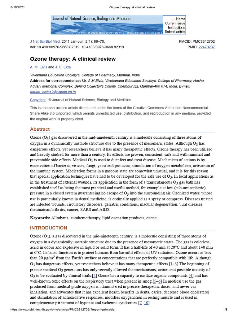 Ozone Therapy PDF Antioxidant Ozone
