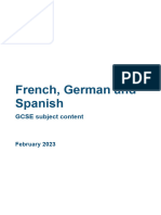 French German and Spanish GCSE Subject Content